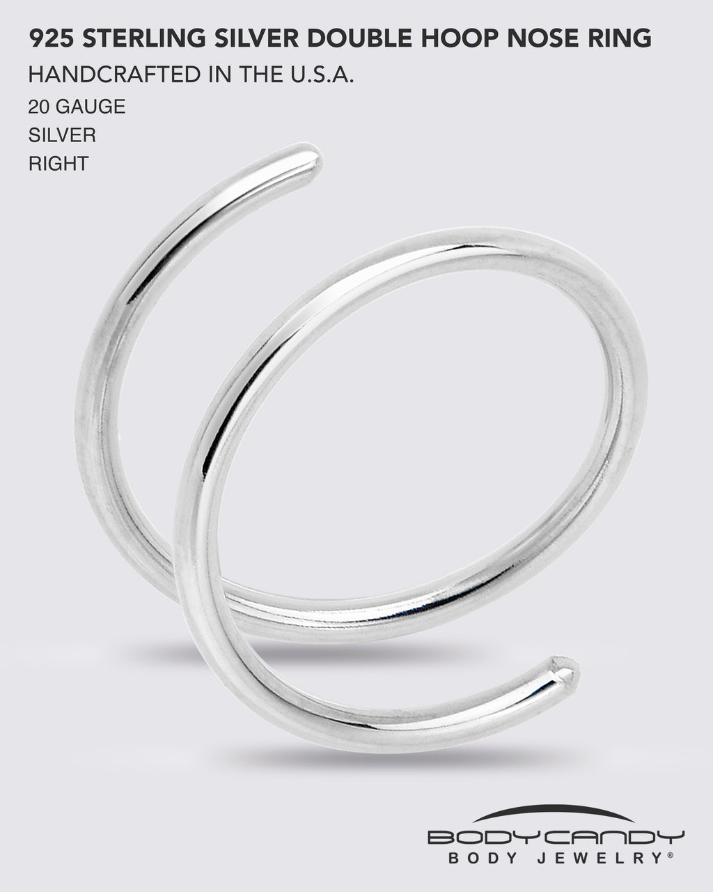 Double Hoop Nose 925 Sterling Silver Spiral Nose Ring